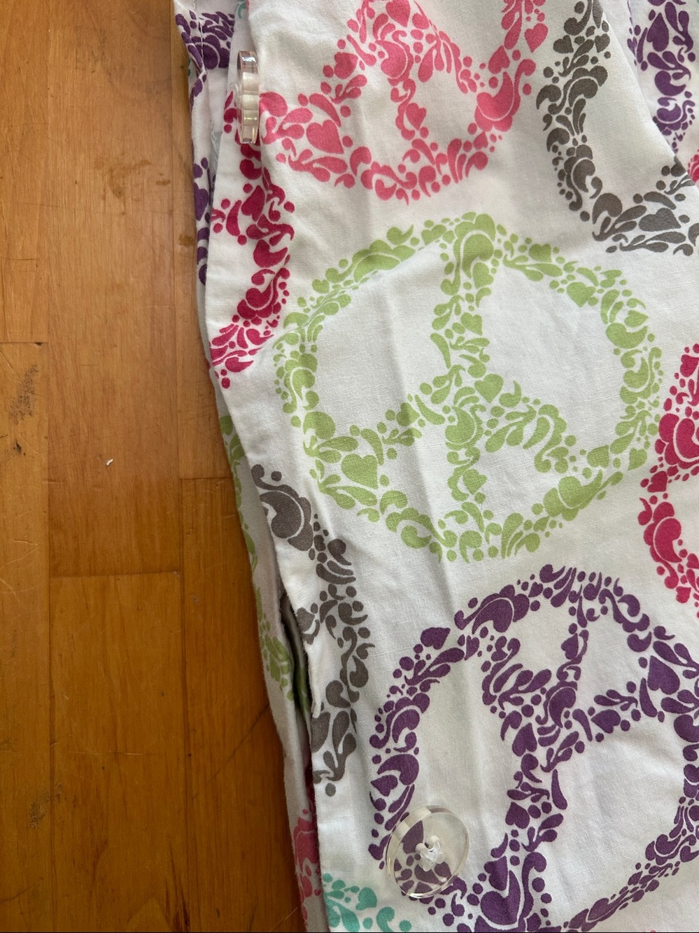 Pottery Barn Teen Duvet Cover White with Multicolor Peace Sign Print - Picture 5 of 5